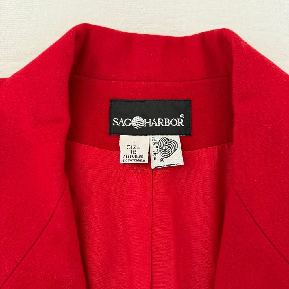 Sag Harbor | Red Wool Blazer | Classic Two Button | Fully Lined | Women’s 16 - Picture 4 of 13